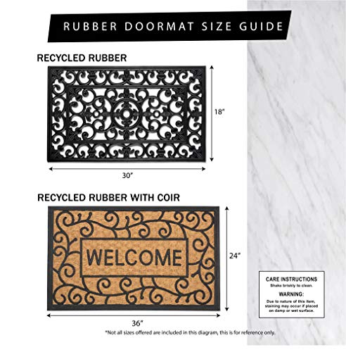 DII High Traffic All-Weather Rubber Doormat, 18x30, Iron Heart - color: Iron Heart, size: 1'6" x 2'6" (Rectangular)