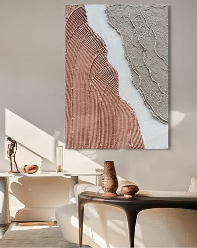 Hand Painted Abstract Thick Texture Art Oil Painting Minimalism Wall Art Oil Painting Texture Wall Art on Canvas 36x24 Inch - color: Yi002