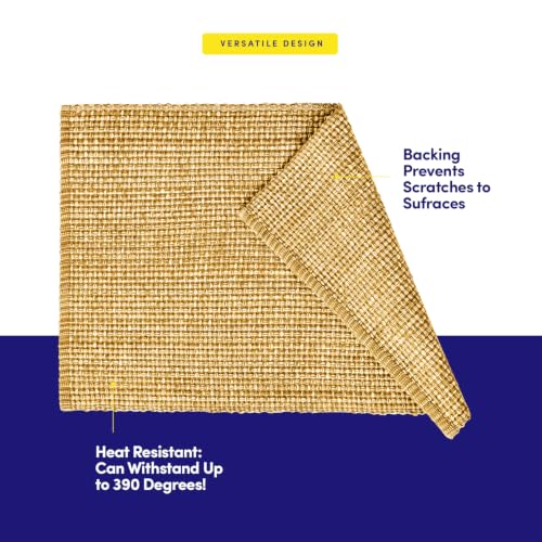 Sweet Home Collection 100% Cotton Placemats for Dining Room Rectangle Two Tone Woven Fabric 13" x 19" Soft Durable Table Mat Set, Set of 4, Gold - color: Gold, size: Rectangle 13" x 19"