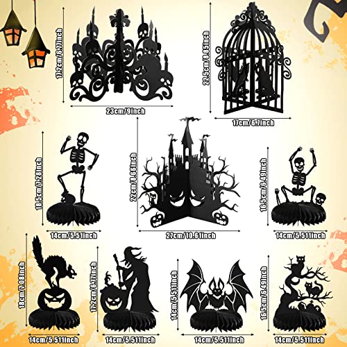 Funrous 9 Pcs Halloween Table Centerpieces Decorations Honeycomb Gothic