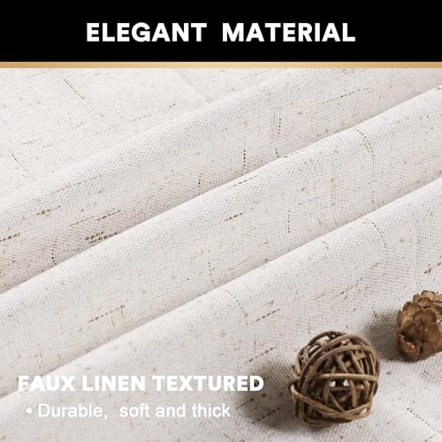 PrinceDeco Blackout Curtains 108 Inches Long Solid Thermal Insulated with White Liner Full Blackout Soundproof Window Treatment Drapes for Bedroom Living Room, 52" Wide Per Panel, Set of 2,Ivory - color: Ivory, size: 52"W x 108"L (Pack of 2)