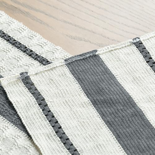 Artoid Mode Dark Green Rustic Woven Table Runner 12x36 Inch - color: Dark Grey, size: 12" x 36", Table Runner