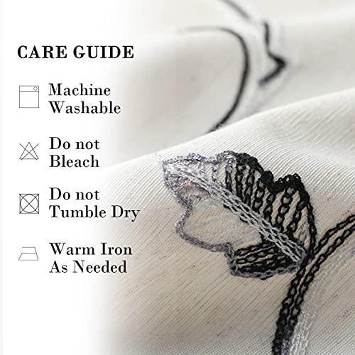 VOGOL Gray Vine Botanical Kitchen Valance, 52 x 14 Inches - color: Grey, size: 52"W x 14"L (Pack of 1)