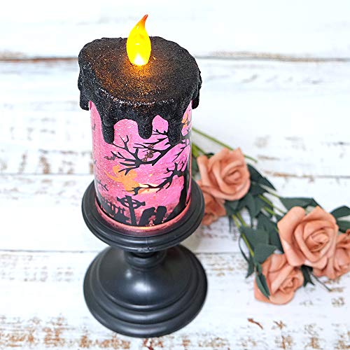 Eldnacele Ghosts Halloween Snow Globe Flameless Candle Battery Operated - color: 2-ghost