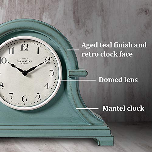 Presentime Napoleon Mantel, Desk & Shelf Clock, Vintage - color: Aged Teal