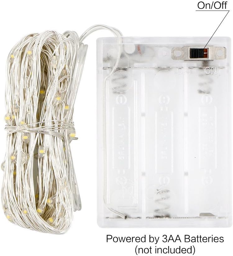 ANJAYLIA Fairy Lights, 2 Pack String Lights Battery Operated 33ft 100 LED Twinkle Lights for Wedding, Party, Christmas, Warm White - color: Warm White, size: 33ft*2pc