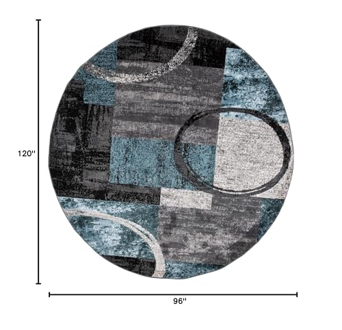 Rugshop Circle Design Contemporary Abstract Soft Round Rug Gray 6'6" - color: Grey, size: 6'6" (Round)