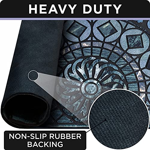 ubdyo Warm & Stylish Front Door Mat - Doormat Entrance - Blue, 23" x 36" - color: XL Blue Round