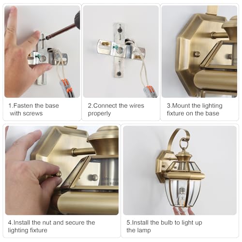 Brass, Outdoor Wall Sconce Clear Glass,12.6" 2-Pack - color: Antique Brass - 2 Pack, size: 12.6 inch