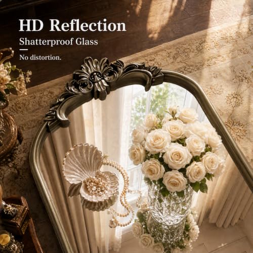 Retro Arched Floor Mirror 28"x 69" for Decor Statuary Bronze - color: Statuary Bronze, size: 69"L x 28"W