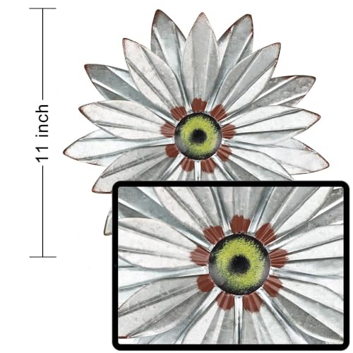 YEAHOME Metal Farmhouse Boho Wall Art, 2 Set 11" Galvanized Wall Decor for Bedroom & Outdoor - color: 2pcs-11"- Galvanized