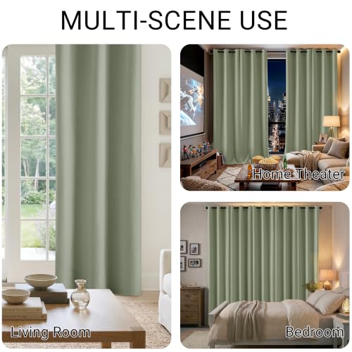 ChrisDowa Sage Green Blackout Curtains 54 Inches Long 2 Panels for Bedroom - color: Sage Green, size: 40"W x 54"L (Pack of 2)