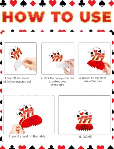 12Pcs Casino Theme Party Decorations, Casino Centerpieces for Table - style: Casino