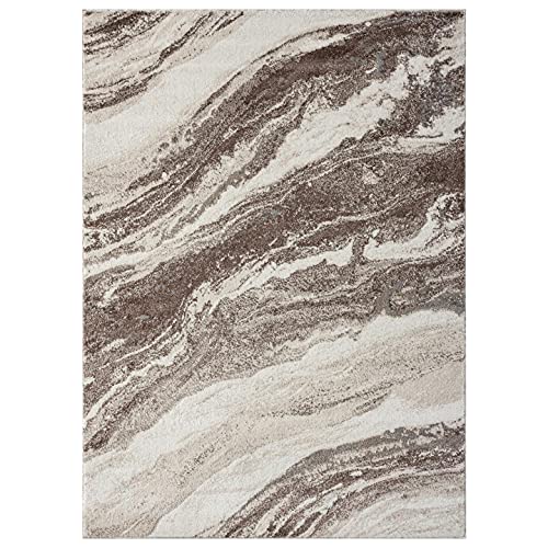 LUXE WEAVERS Abstract Art Deco Area Rug Brown 2x3 - color: Brown, size: 2' x 3' (Rectangular)