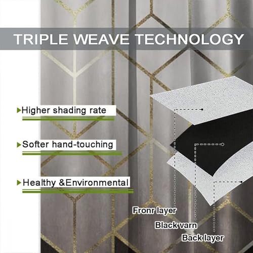 Geometric Marble Curtains, Black Gold Abstract Geometry Pattern Texture Window Treatments for Bedroom Living Room, Black Luxury Marble Drape 2 Panel Sets,52x84 Inch Blackout - color: Marble-4, size: 26"W x 84"L (Pack of 2)
