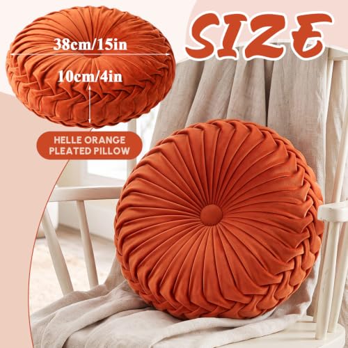 Drydiet 1 Pcs Round Throw Velvet Pillow (Rust, 15'') - color: Rust, size: 15''