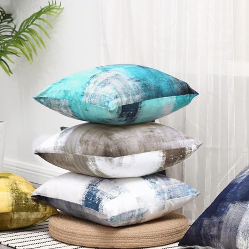 Throw Pillow Covers for Couch, 18x18 Inch, Set of 2, Grey Blue - color: Grey Blue, size: 18" x 18" (Pack of 2)