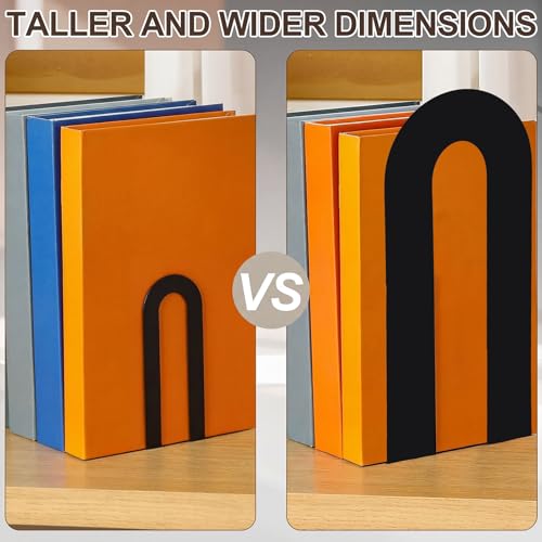 Chunful 6 Pcs Black Metal BookEnds Shelves, 9.5 x 7.75 x 4.75 in - color: Black, size: 9.5 x 7.75 x 4.75 in