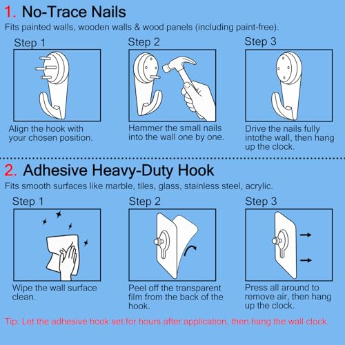 Unique Beach Wall Clocks Battery Operated - 10” Glass Analog Clock with Beach & Sea Pattern, Silent Non Ticking Large Numbers Clock for Bedroom Living Room Gym Classroom Bathroom Theme-Hotel - color: Pink Blue, size: 10 Inch