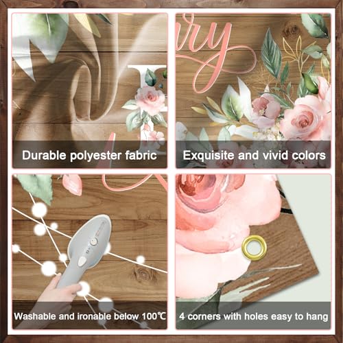 Avezano Happy Anniversary Backdrop Banner for Women, 6x3.6ft