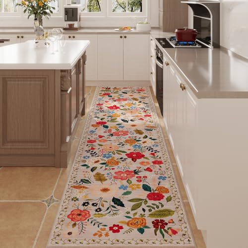 Rugcomf Runner Rug 2x10 Washable, Beige - color: Beige, size: 2' x 10' (Rectangular)