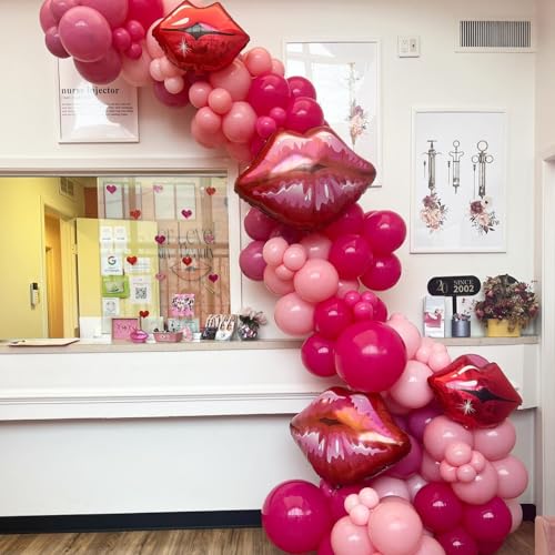 Patimate Pink Balloons Set 50 pcs 12 inch Metallic Hot Pink Latex Balloons - color: Metallic Hot Pink