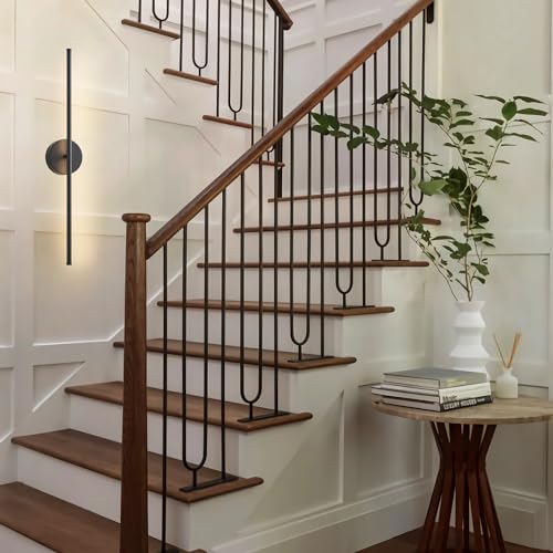 KARTOOSH Battery Operated Wall Sconces Set of Two Wireless Wall Lights - color: Black, size: 24.4 Inches