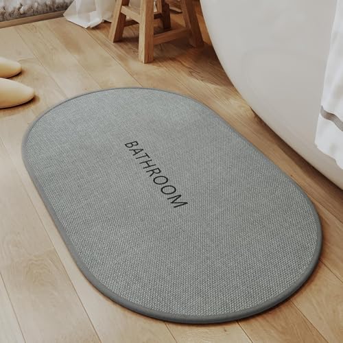 Bath Mat Non Slip,Quick Dry Bathroom Rug Under Door,16"x24",Grey - color: Grey, size: 16"x24"