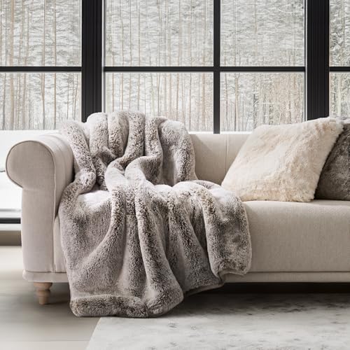 EverGrace Faux Chinchilla Fur Throw Blanket, 60"x80", Champagne Fawn - color: Champagne Fawn, size: 60"x80"