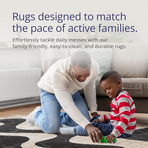 Beige Black Swirl Modern Area Rug – 2' x 3' – Contemporary Abstract Design – Terra Collection – Non-Shedding, Fade-Resistant, Easy to Clean – Durable for High Traffic Areas – Living Room & Bedroom - size: 2' x 3' (Rectangular)