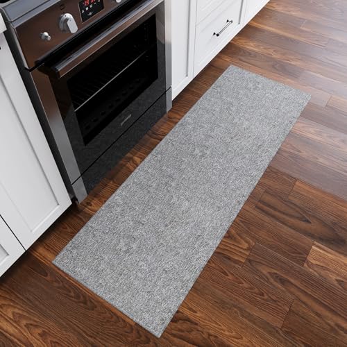 Ottomanson Door Mat Indoor Entryway Runner Rug – Non-Slip Durable Low-Pile Runner with Stain-Resistant Surface, 20" x 59", Gray - color: Grey