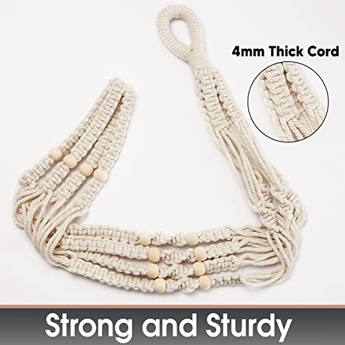 2 Pack Macrame Plant Hanger Large for 12 inch Pot, Large Plant Hanger - color: White