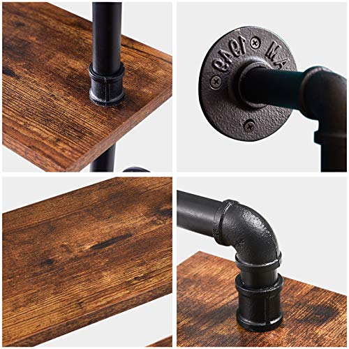 IBUYKE 2-Tiers Industrial Pipe Shelves, Pipe Floating Shelves RF-TM004 - size: 2 Tier