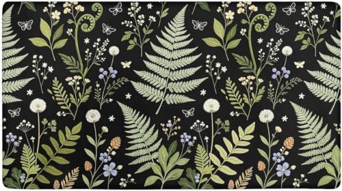 Kitchen Floor Mat 36x20in Waterproof Anti-Fatigue Kitchen Mats - color: Green Leaves Dandelion