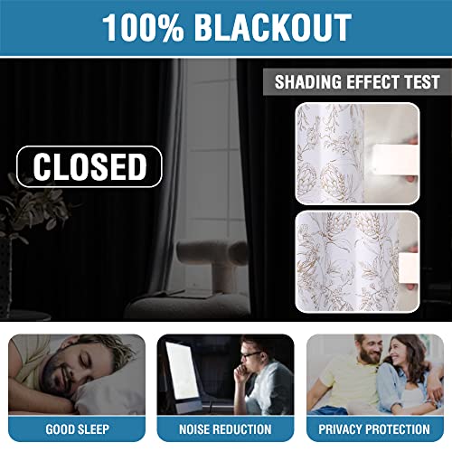 H.VERSAILTEX 100% Blackout Curtains for Living Room Camellia Floral Blackout Curtains 63 Inches Long Light Blocking Window Treatment Curtains with Black Liner Grommet Thermal Drapes, 2 Panels, Taupe - color: Camellia-taupe, size: 52"W x 63"L (Pack of 2)