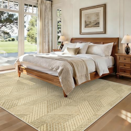 MXSANYOO Area Rugs 5x7 for Living Room, Washable Geometric Brown Carpet - color: Brown, size: 5' x 7' (Rectangular)