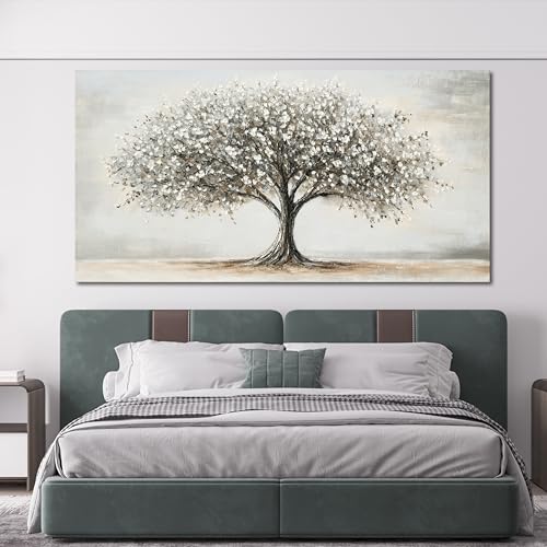 Large Canvas Tree of Life Wall Art Modern Black and White Wall Art 29"X58" - color: TB-Z, size: 58"L x 29"W