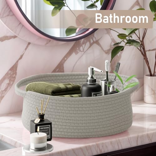 JMvicyroam Small Woven Basket, Empty Gift Basket, Grey/1 Pack - color: Grey, size: 1 Pack
