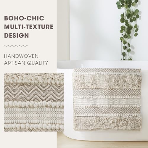 INK+IVY Asher Non-Slip Bath Rug Absorbent Quick Dry, 20 x 32, Natural - color: Natural, size: 1'8" x 2'8" (Rectangular)