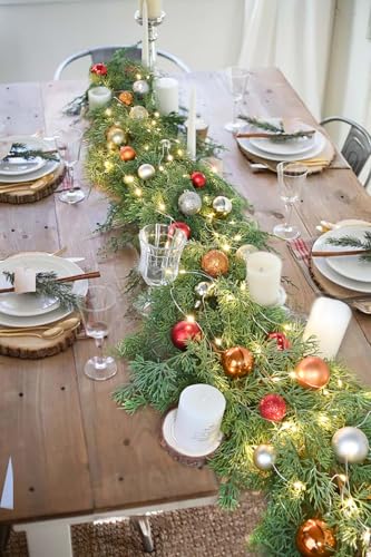6FT Pine Christmas Greenery Clearance, Realistic Cedar Cypress Garland for Holiday Mantel Fireplace Table Centerpiece Decoration
