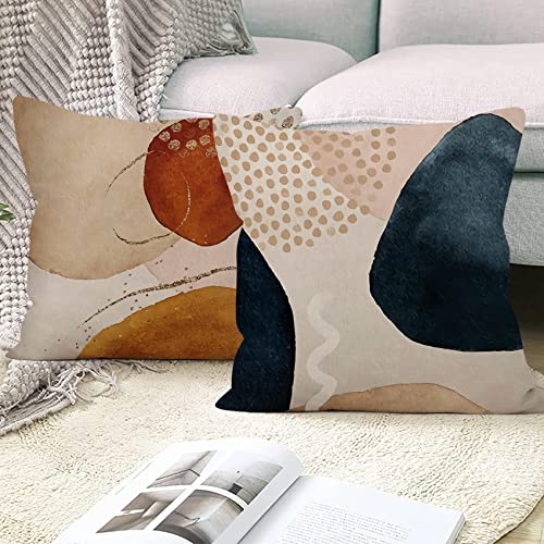 Boho Abstract Pillow Covers Navy Blue Burnt 20x20 Set of 4 - color: Abstract 8, size: 20" x 20" (Pack of 4)