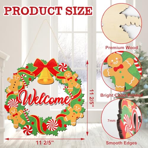 COCHIE Merry Christmas Decorations Xmas Gingerbread Men Welcome Sign - style: XMAS Gingerbread Man