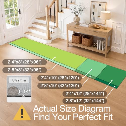 LUMI Ultra Thin Runner Rug for Hallway 2'8"x12', Entryway Rug, Light Gray - color: Gray - Light, size: 2'8" x 12' (32"x144")