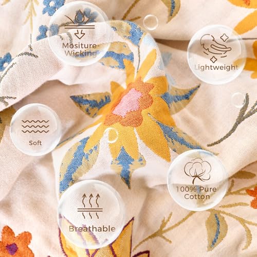 LUTBM Boho Throw Blanket for Bed 60"x80", All Season Cotton Couch Blankets - color: Flower-garden, size: 60"×80"