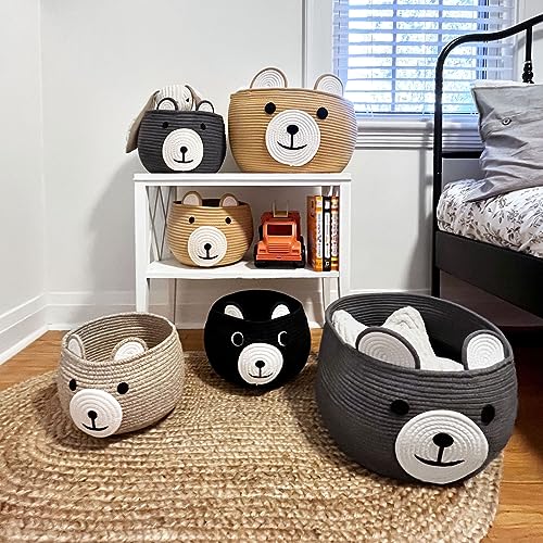 CherryNow Baby Basket for Gifts Empty, Cute Bear Design, Brown - color: Brown, size: 10.5"D x 8.5"H