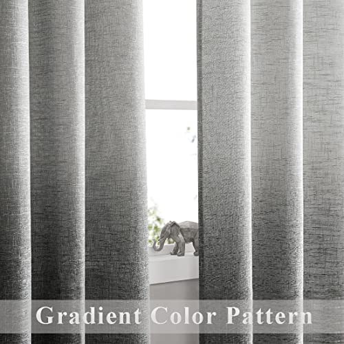 Central Park Ombre Semi Sheer Curtain, Cream White to Grey, 40" Wx108 Lx2 - color: Grey, size: 40"W x 108"L (Pack of 2)