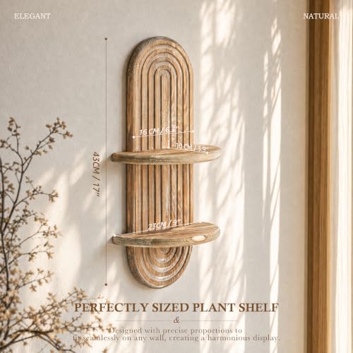 Plant Wall Shelf for Home Decor: Hanging Plant Shelf for Displaying,Natural - color: Naturalwood