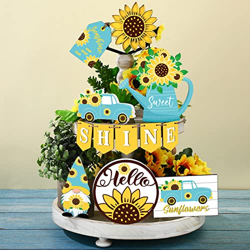 Jetec 12 Pcs Sunflower Tiered Tray Decor - style: Sunflower