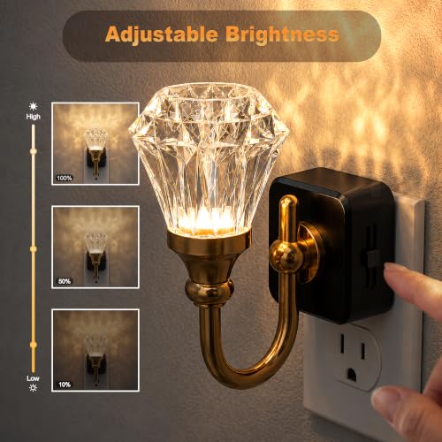 JandCase Night Light, Night Lights Plug into Wall, Crystal LED Nightlight - color: Diamond Flower