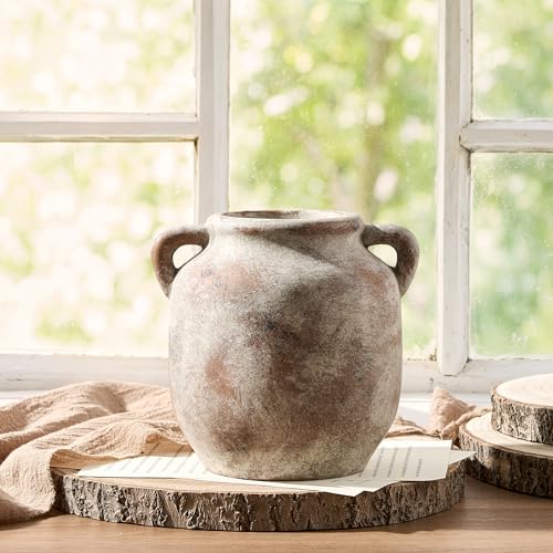 Vanselia Ceramic Flower Vase Home Table Decor Living Room Farmhouse 6 in - color: 6" Retro